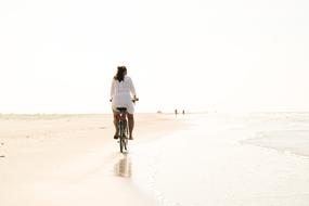 Bicycle Beach Woman sea