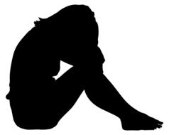 girl silhouette tired drawing