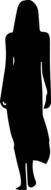 black silhouette of a girl in a summer dress