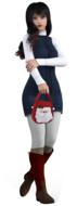 stylish girl with a red handbag as 3d illustration