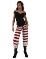 flirting woman in striped pants, 3d render