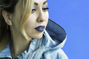 Woman blue lips