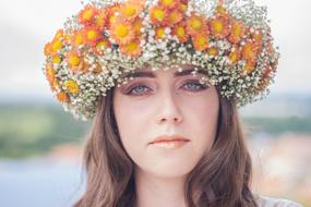 lady in flower wreath