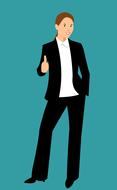 businesswoman thumb up, drawing