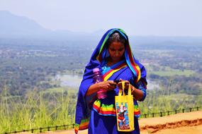 Indian woman in blue sari
