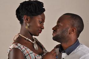 African Couple in Love looking eyes to eyes