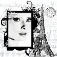 audrey hepburn actress banner drawing