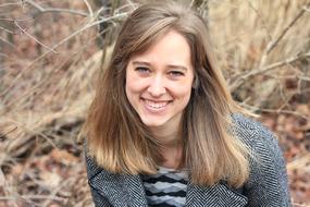 Smiling attractive caucasian Woman outdoor