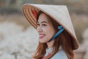 Vietnamese Girl in Conical Hat