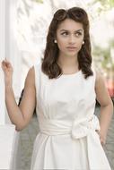 Girl in white Dress from 50s