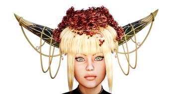 fantastic portrait of a girl with a crown with horns