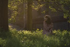 stylish woman in the garden