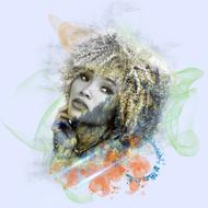 Curly haired Woman Face