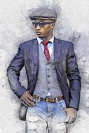 stylish african Man, digital art