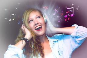 portrait of Singer Karaoke Girl