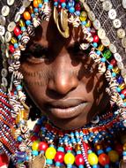 Portrait of the African girl in colorful accessories