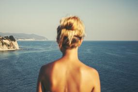 Woman Back sea Blonde