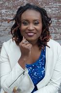 Portrait Smiling Woman Black happy