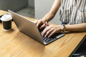 Adult coffe laptop