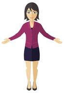 business cartoon girl drawing