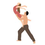 drawing of a dancing couple on a white background