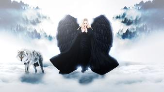 fantastic woman with black wings