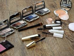 cosmetics on the table