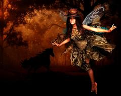 elegant fairy in a mystical landscape