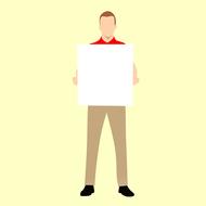 man holding whiteboard drawing