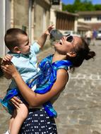 Happiness, Mother And Son outdoor