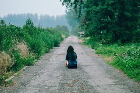 contemplating young woman