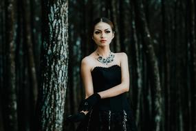 Portrait Beauty Woman Dark forest