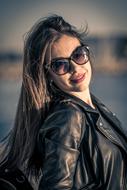 portrait of a young girl in sunglasses