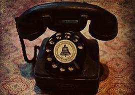 old brown telephone