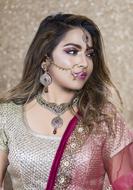 beautiful indian girl wearing traditional jewelry