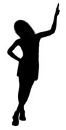 black silhouette of a young woman