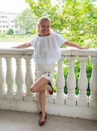 Woman Mature white dress