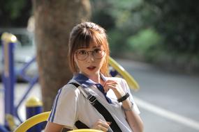 happy Asian schoolgirl