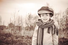 Boy Autumn Kids sepia