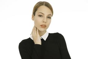portrait of a beautiful girl on a white background