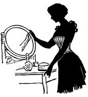 female silhouette near the dressing table as an illustration