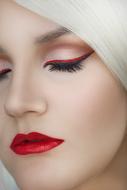 Blonde Girl face close up, detail