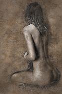 drawing of woman art abstract vintage girl