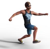 man sporty young 3d drawing