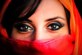 Woman Portrait red scarf