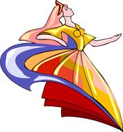 clipart of abstract colourful dancer