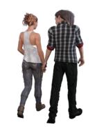 modern couple as a 3d model