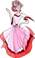 painted fairy dancer in red and white dress