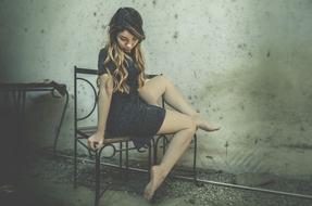 pretty woman on chair