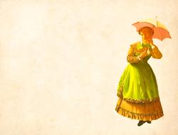 background scrapbooking texture retro lady drawing
